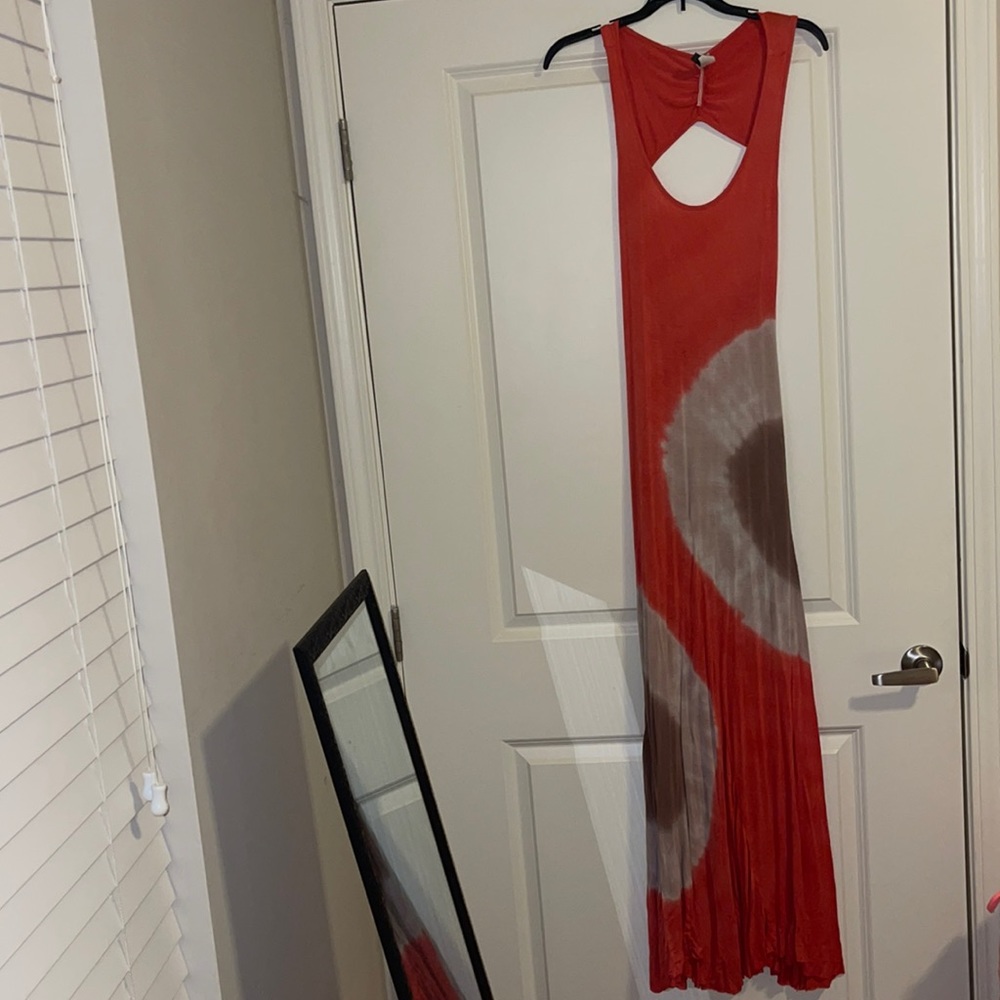 Orange/beige/brown sundress size large